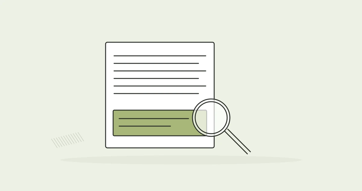An open research paper and a magnifying glass over its disclosure area.