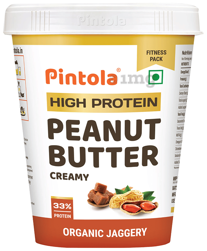 Pintola High Protein Peanut Butter Creamy Organic Jaggery