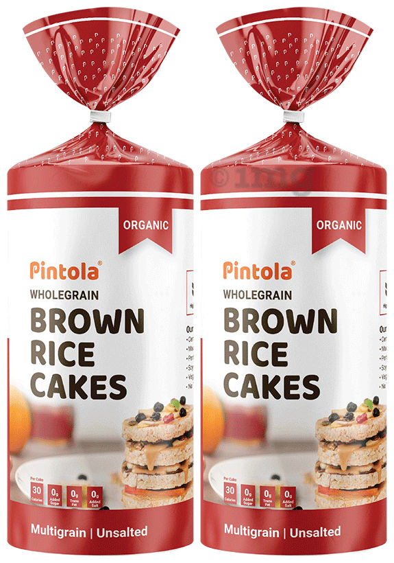 Pintola Organic Wholegrain Brown Rice Cake (130gm Each) Multigrain Unsalted